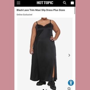 NWT! hot topic plus size slip dress w/ lace trim